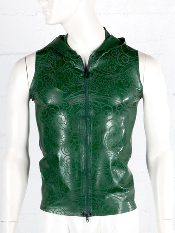 Textured Latex Hooded Vest