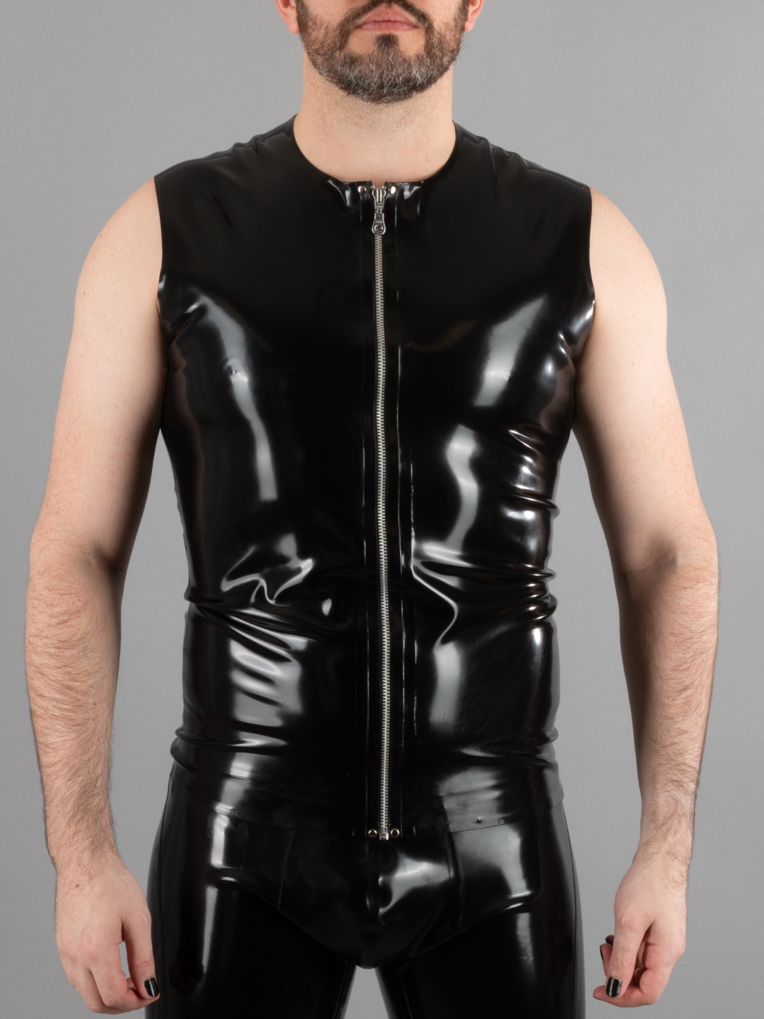 Front Zip Latex Vest