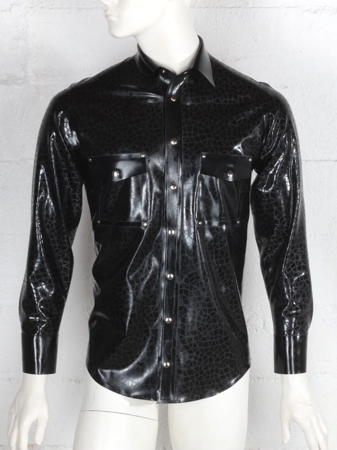 Textured Latex Dress Shirt