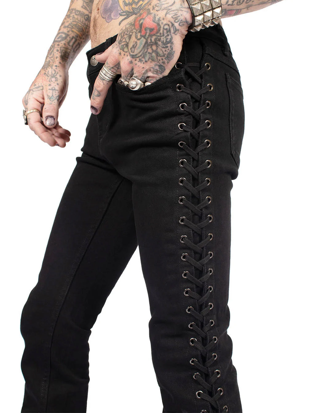 Side Lace Rocker Jeans