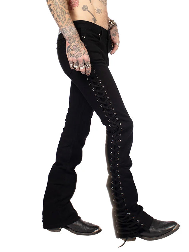 Side Lace Rocker Jeans