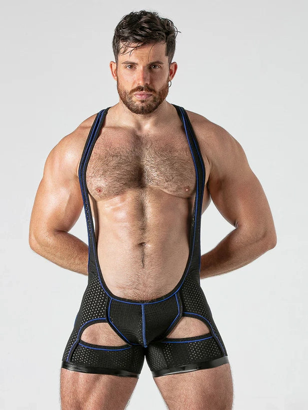 Mesh Cutout Singlet with Back Zip