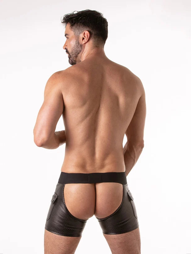 Perforated Wetlook Shorts Chaps