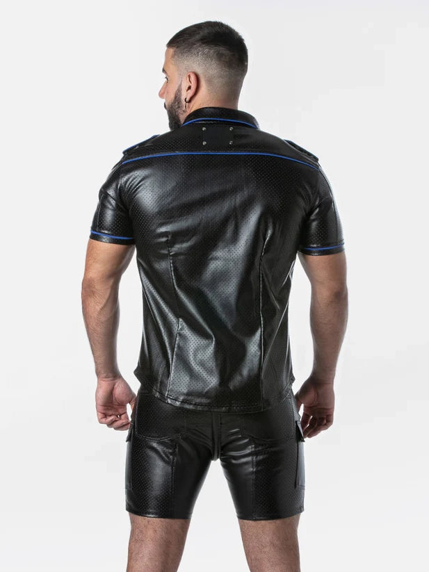 Perforated Wetlook Uniform Shirt