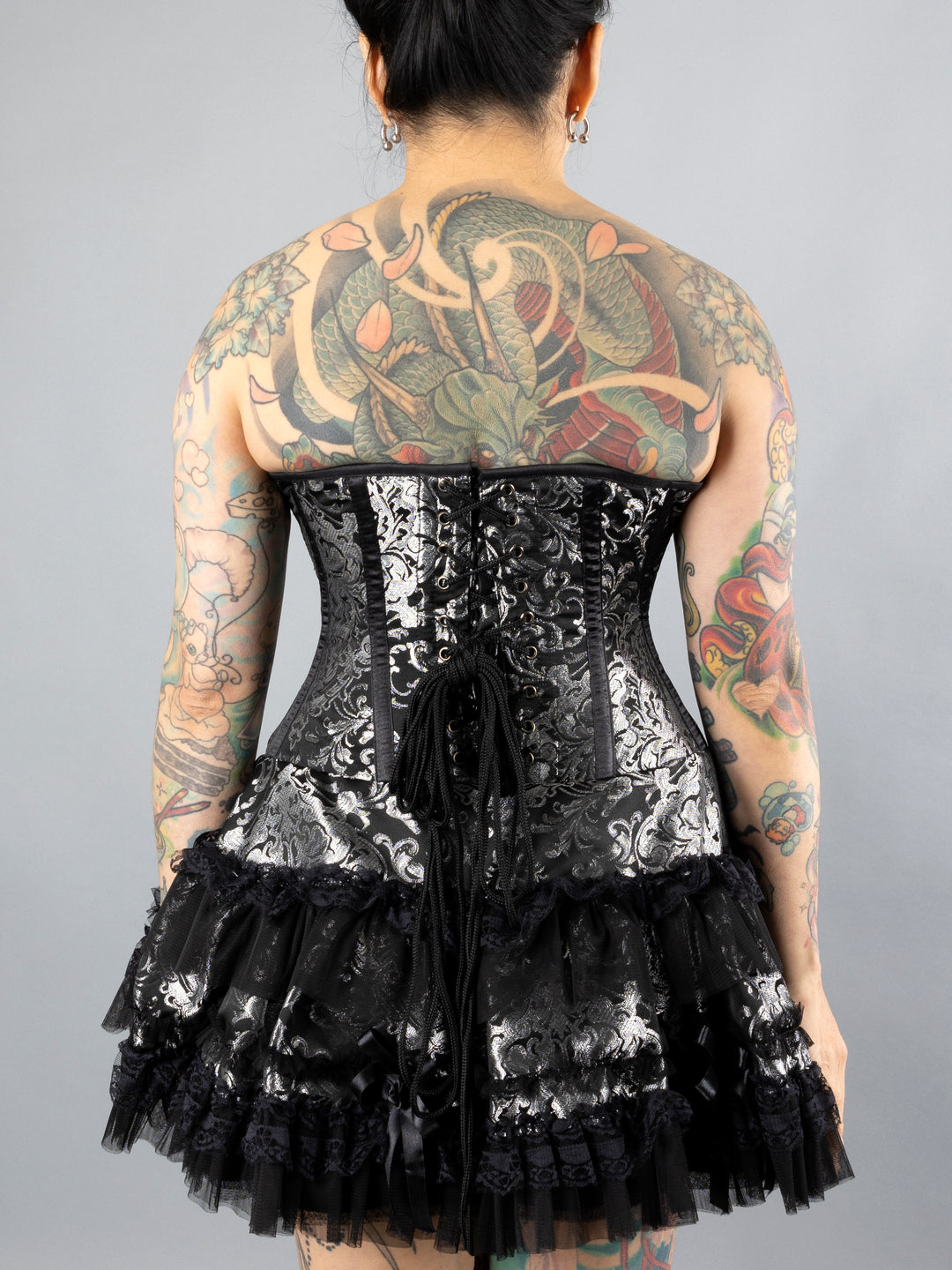 Silver Brocade Corset Dress
