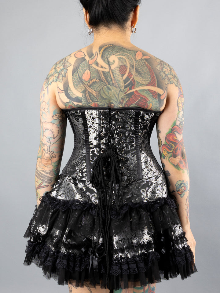 Silver Brocade Corset Dress