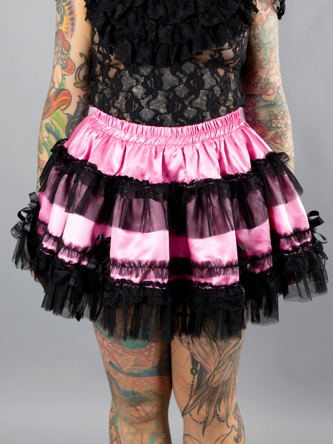 Mesh and Satin Skirt