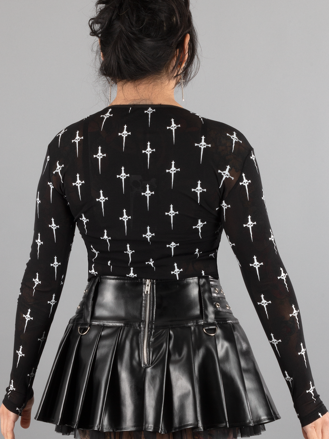 Vegan Leather Pleated Mini Skirt