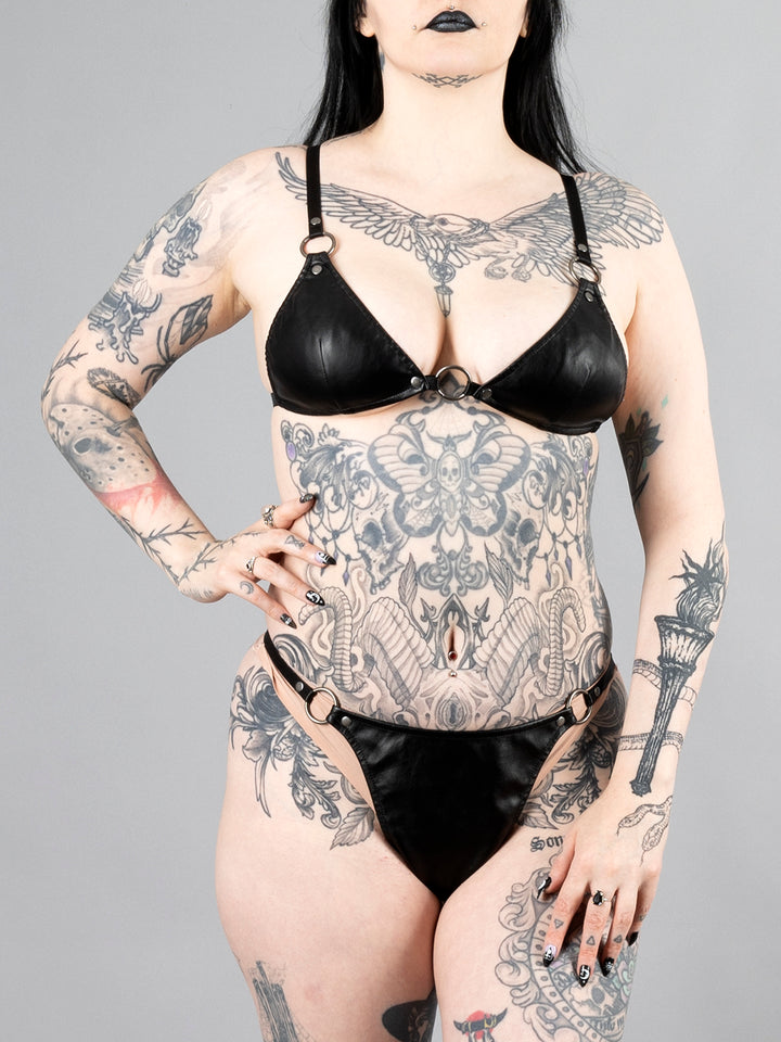 Vegan Leather Bikini Set