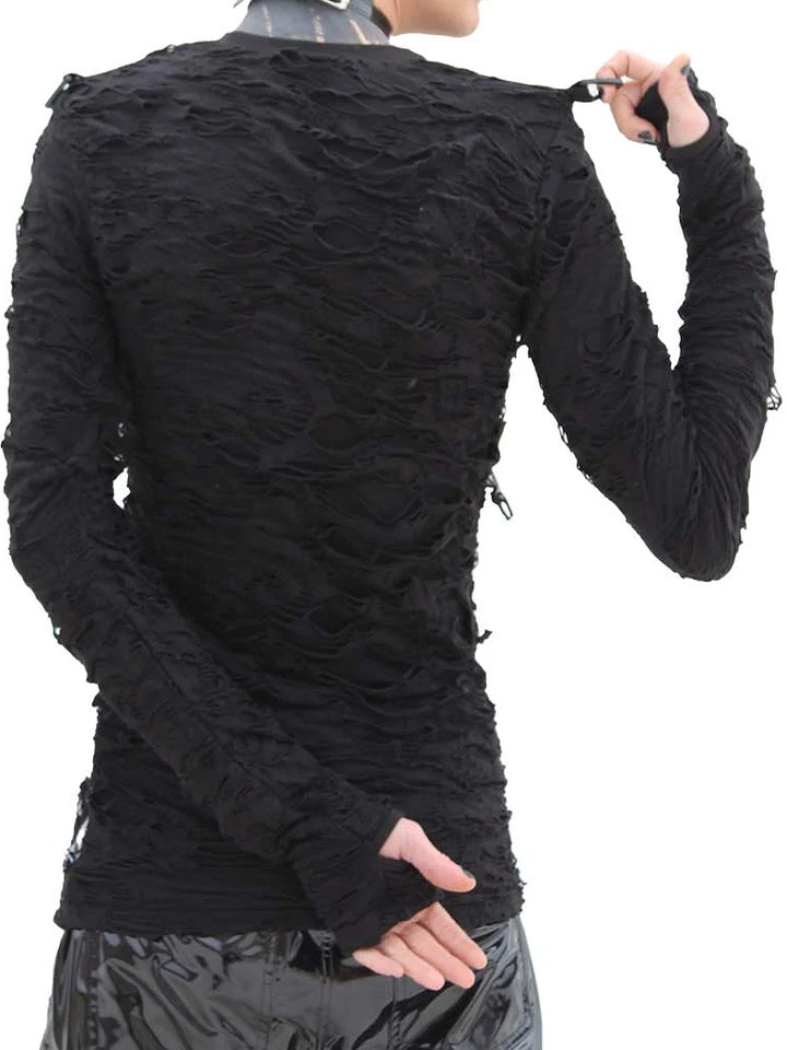 Distressed Hazmat Long Sleeve Top