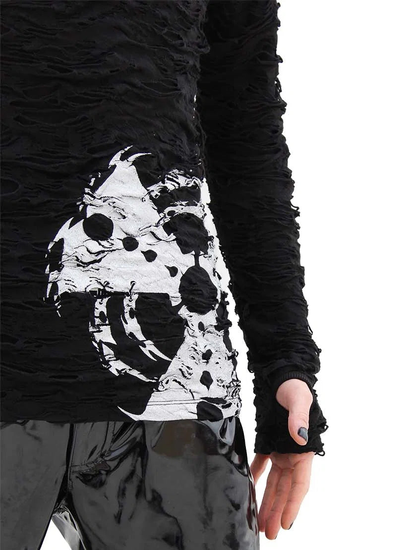 Distressed Hazmat Long Sleeve Top