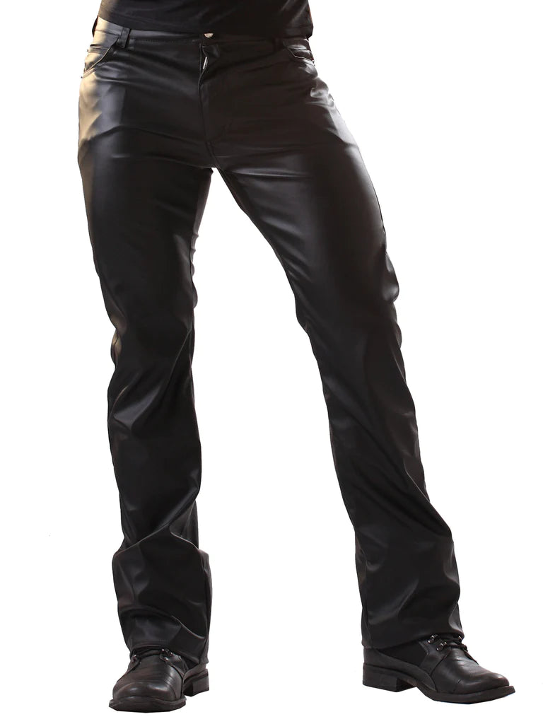 Classic Cut Vegan Leather Jeans