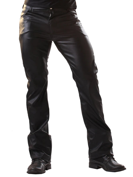 Classic Cut Vegan Leather Jeans