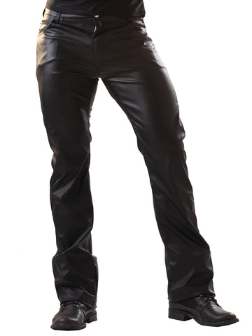 Classic Cut Vegan Leather Jeans