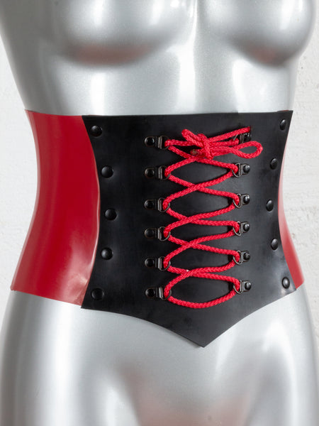 Lace Up Latex Corset Belt