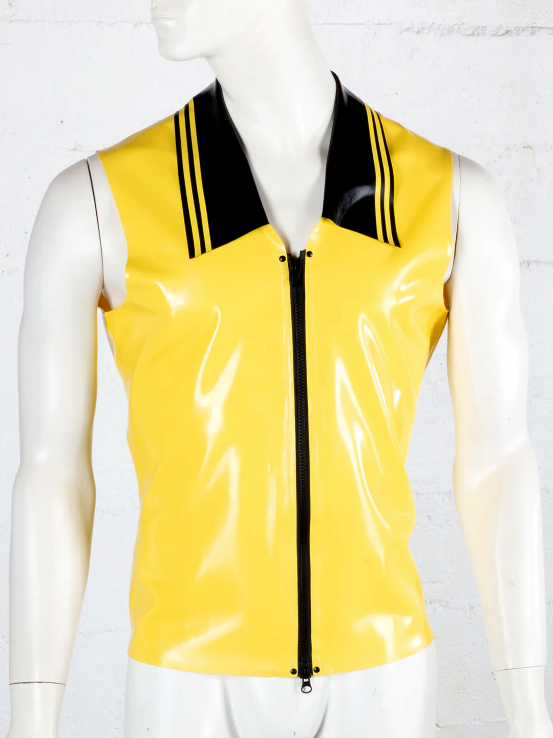 Contrast Collar Latex Vest