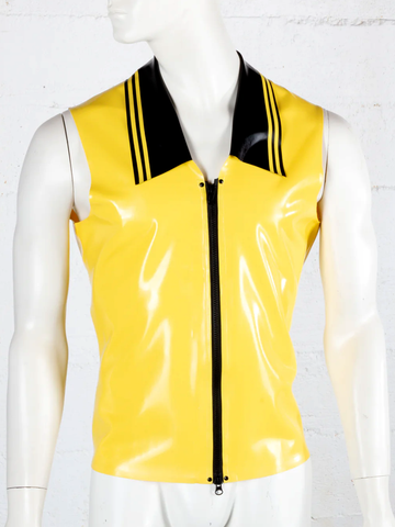 Contrast Collar Latex Vest