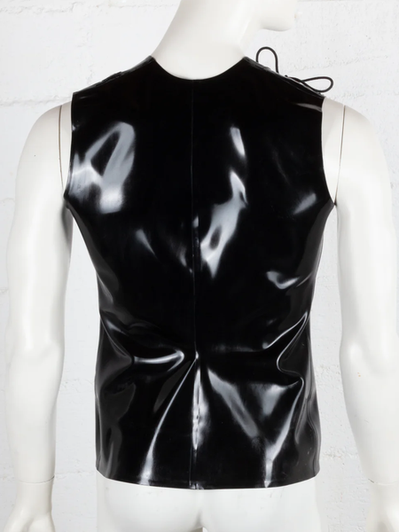 Latex Lace Up Detail Sleeveless Top