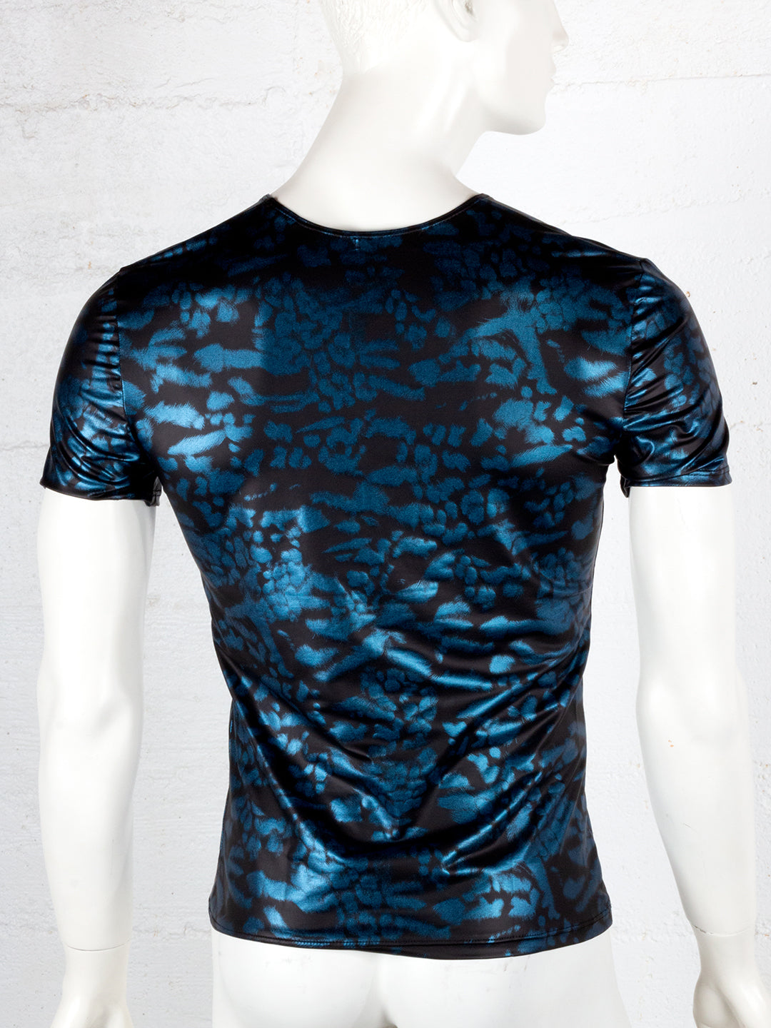 Printed Wetlook V-Neck T-Shirt