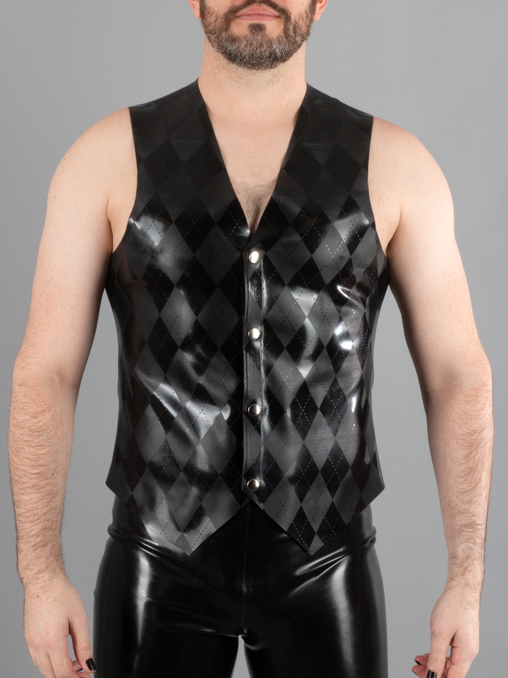 Argyle Textured Latex Vest