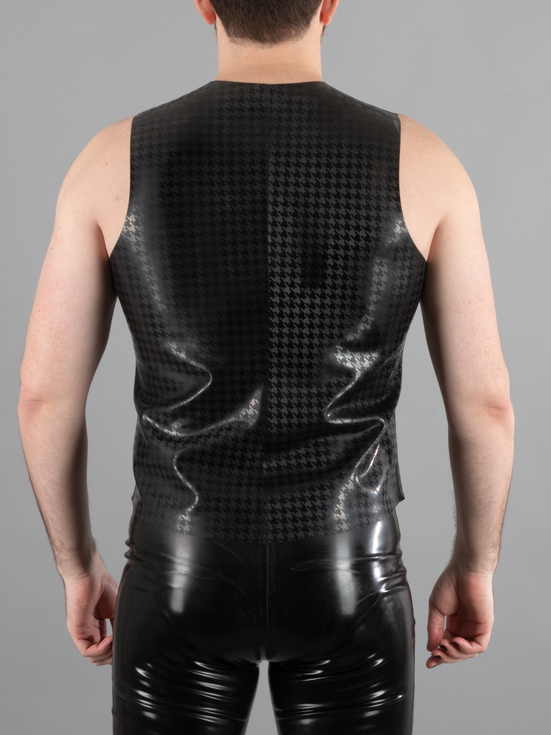 Textured Houndstooth Latex Vest