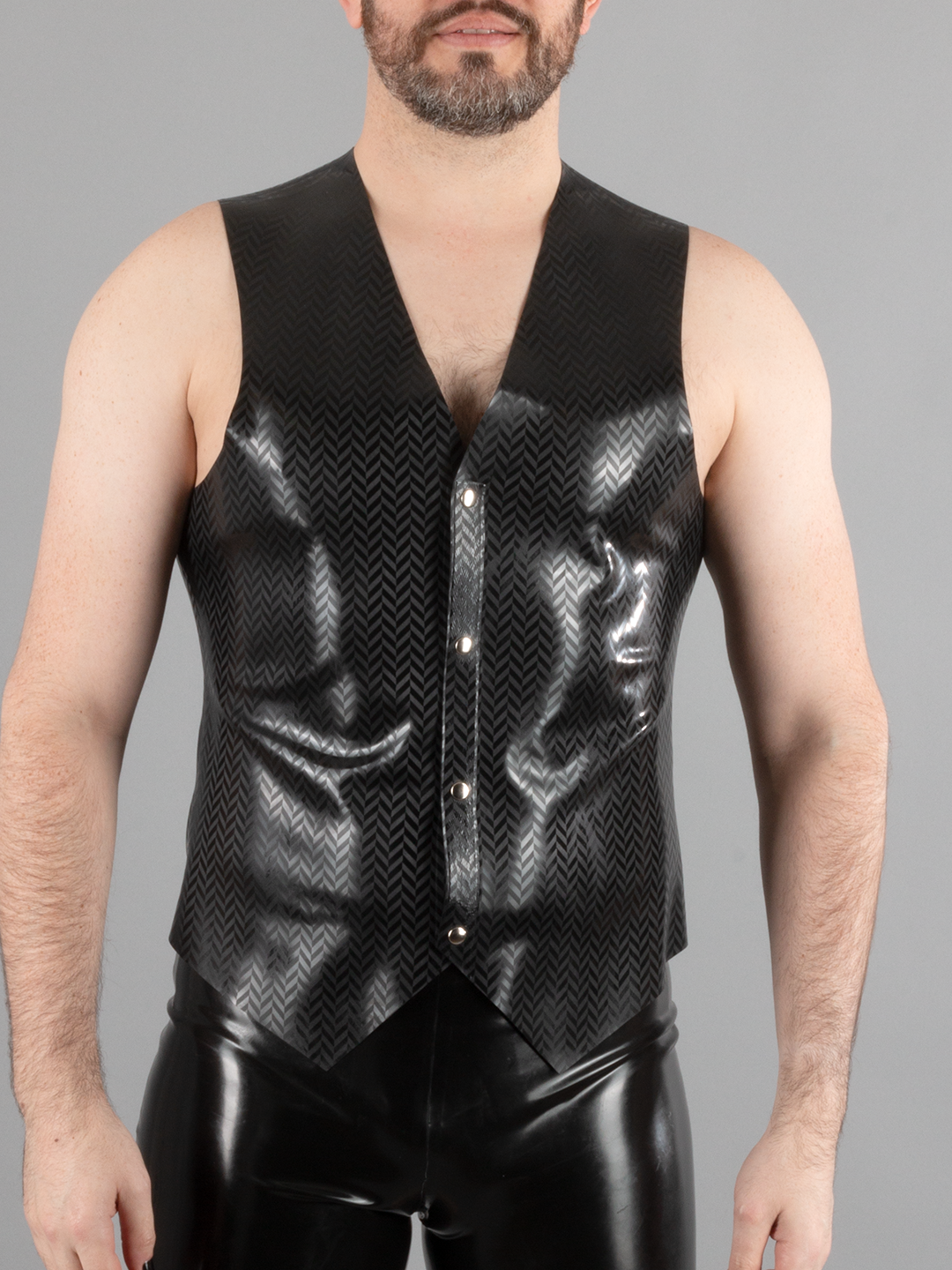 Textured Herringbone Latex Vest