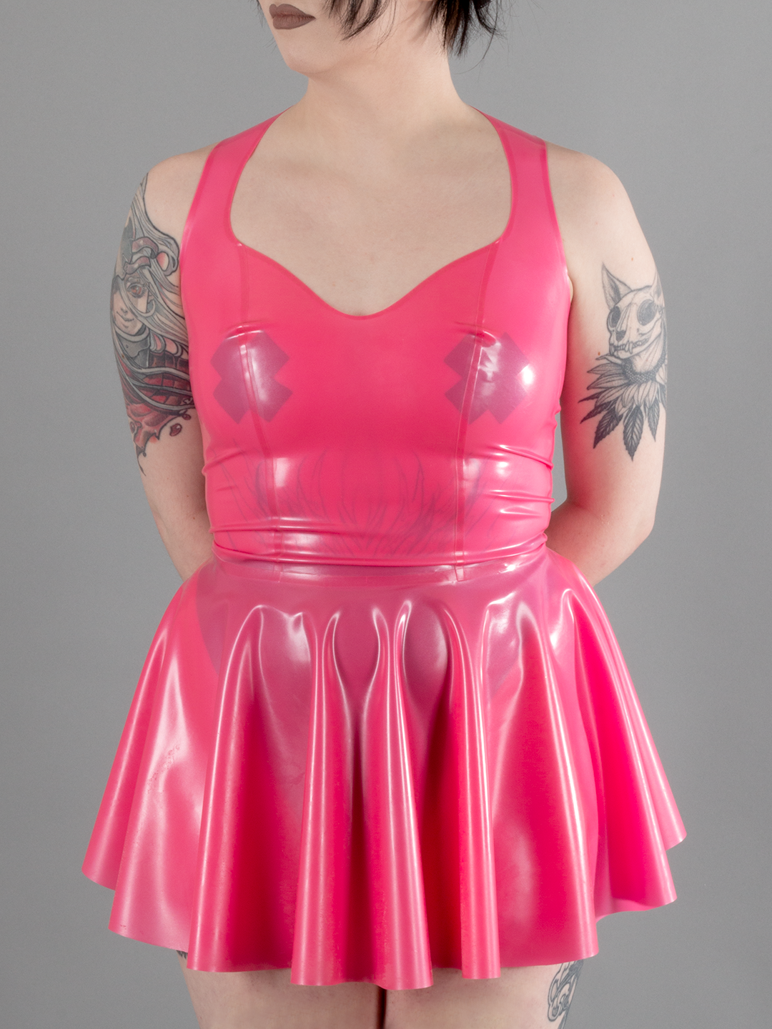 Latex Flared Dress