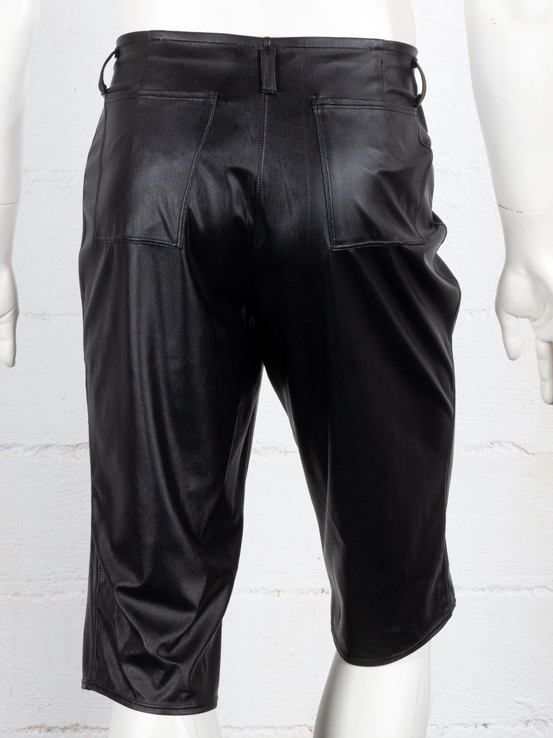 Vegan Leather Double Zip Bermuda Short