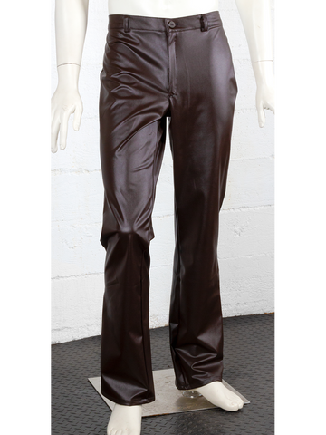 Brown Vegan Leather Jeans