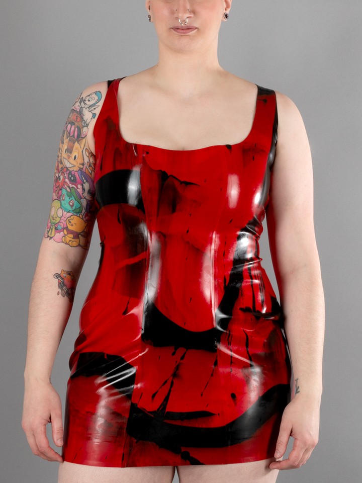 Marbled Cocktail Dress with Back Zip