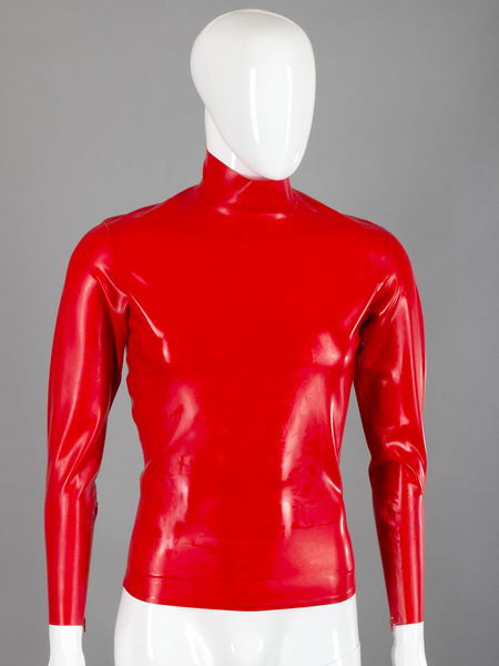 Latex Back Zip Long Sleeve Shirt