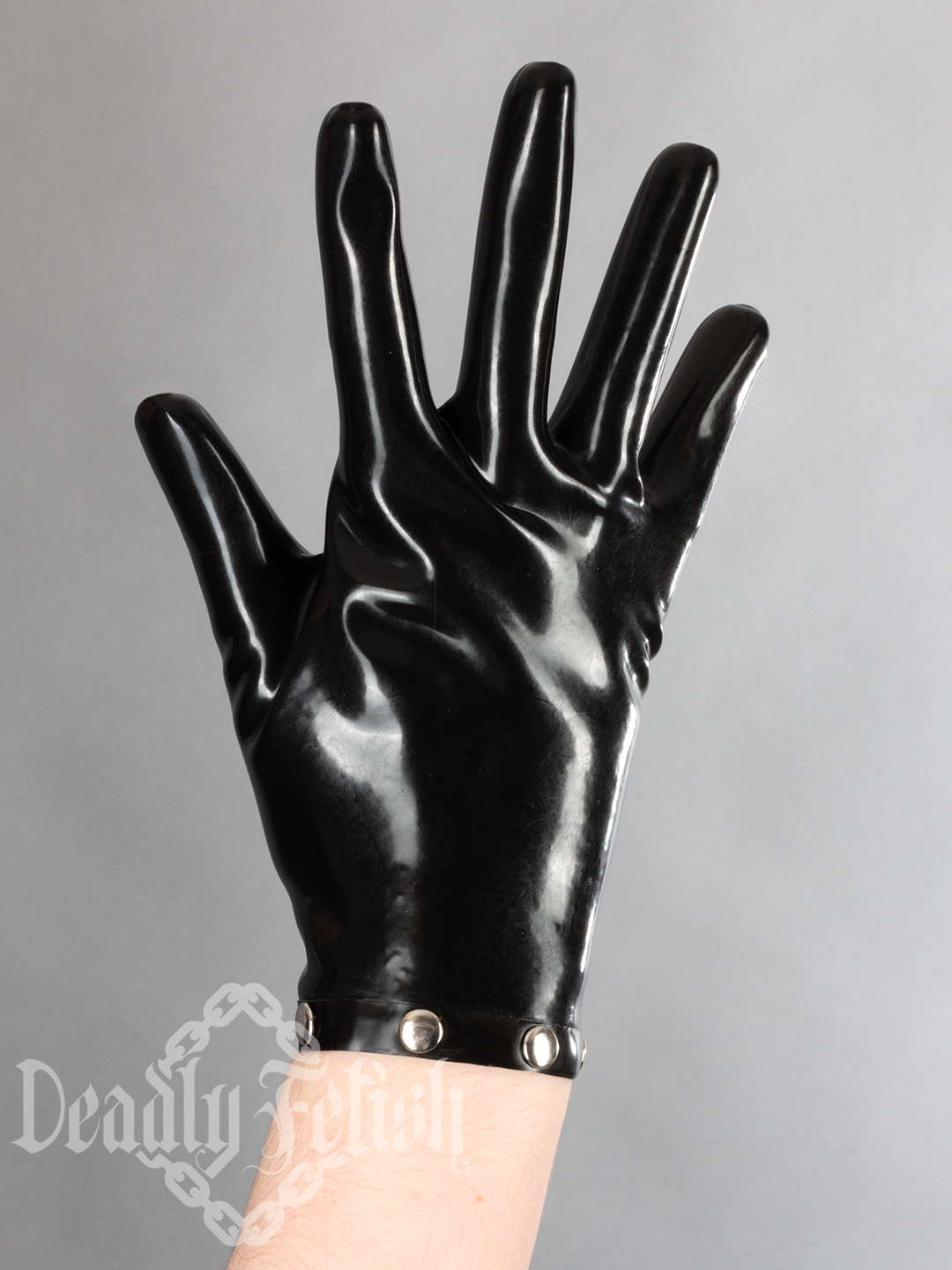 Deadly Fetish Latex: Gloves With Rivets