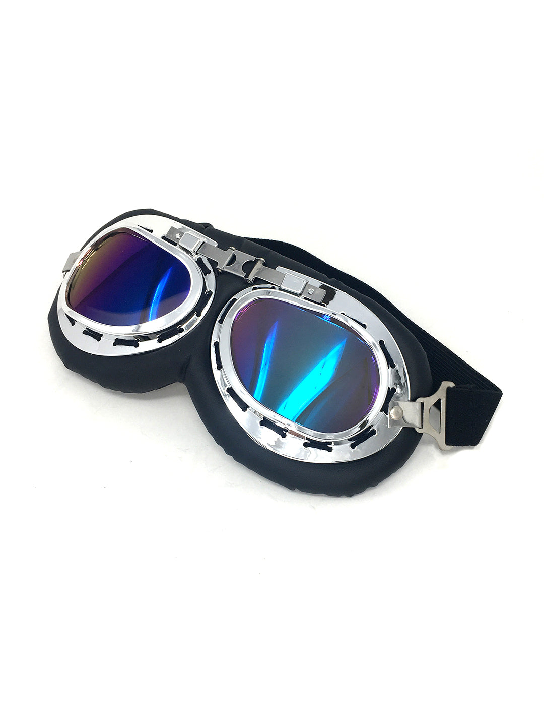 Silver and Black Aviator Goggles