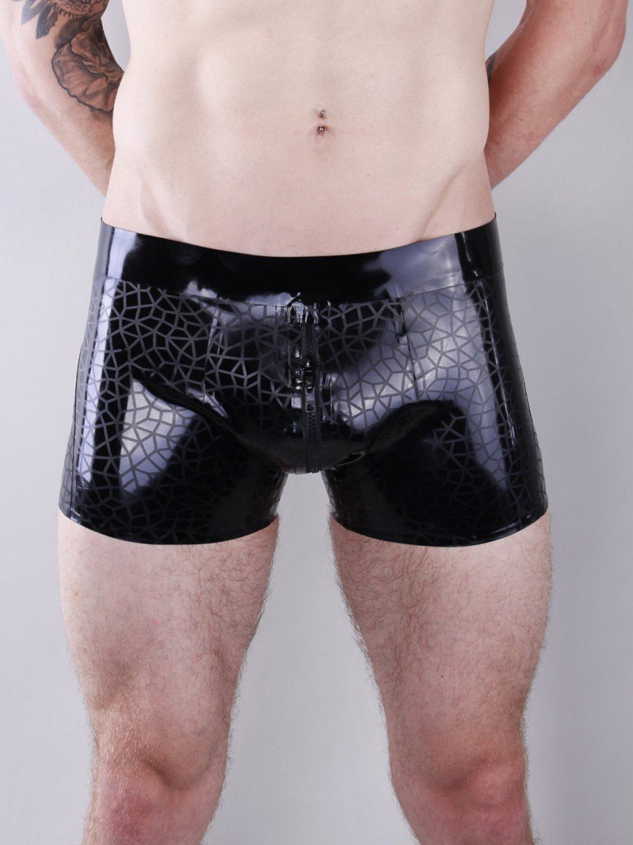 Textured Ultimate Latex Zip Shorts