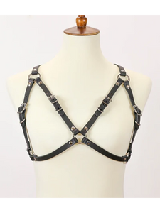 X Back Leather Bra Harness
