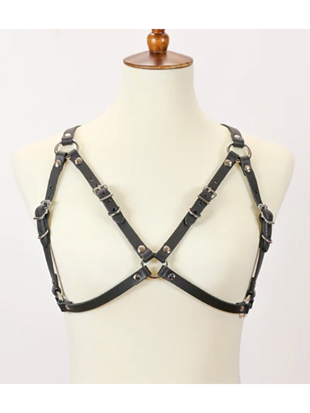 X Back Leather Bra Harness