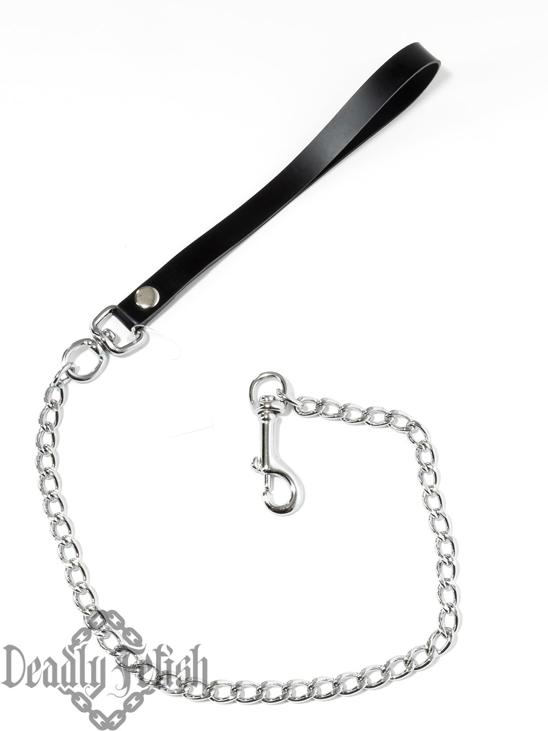 Deadly Fetish Latex: Slim Latex and Chain Leash