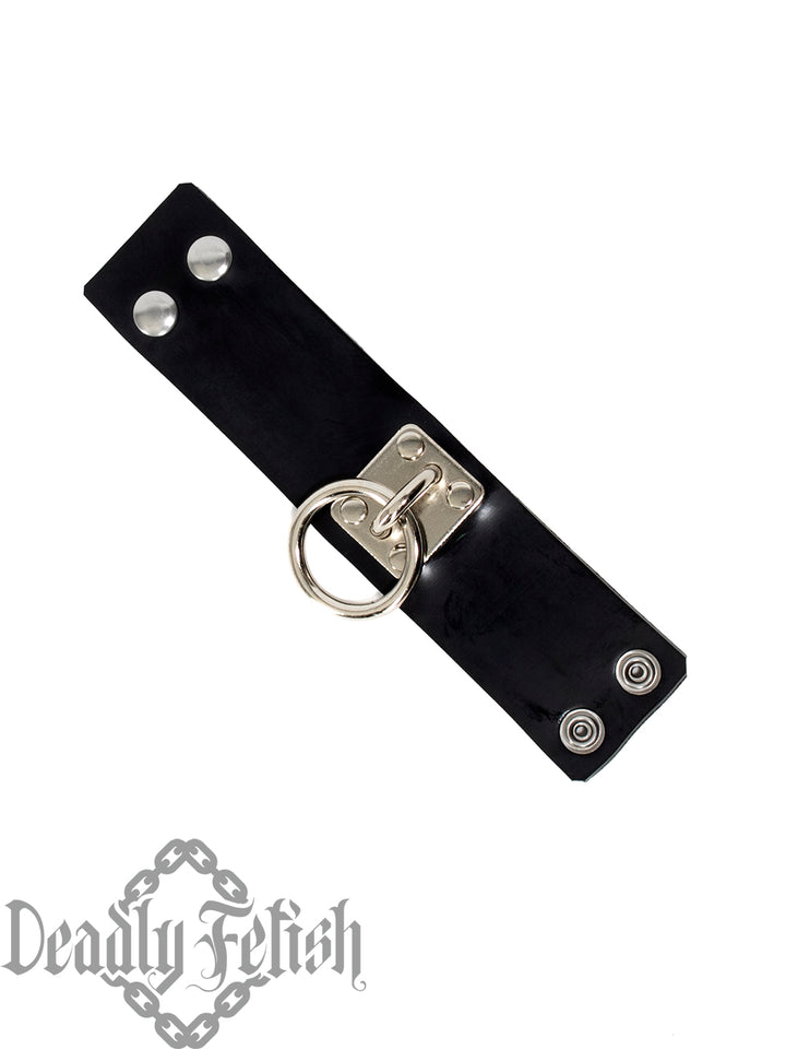 Deadly Fetish Made-To-Order Latex: Tie Plate Snap Cuffs
