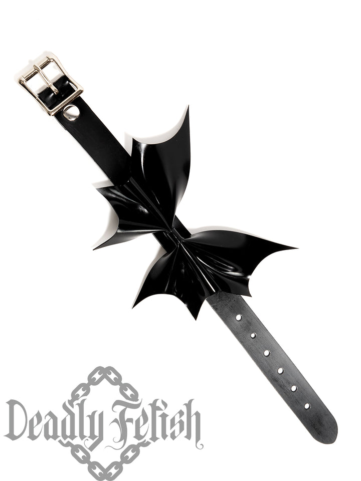 Deadly Fetish Latex: Basic Large Bat Bow Choker