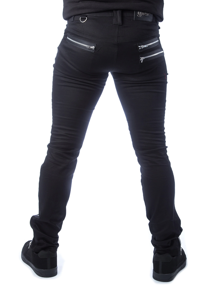 Black Moto Pants with Zip Details