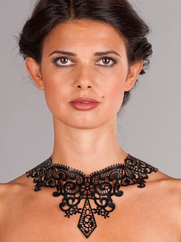 Latex Lace Cut Collar