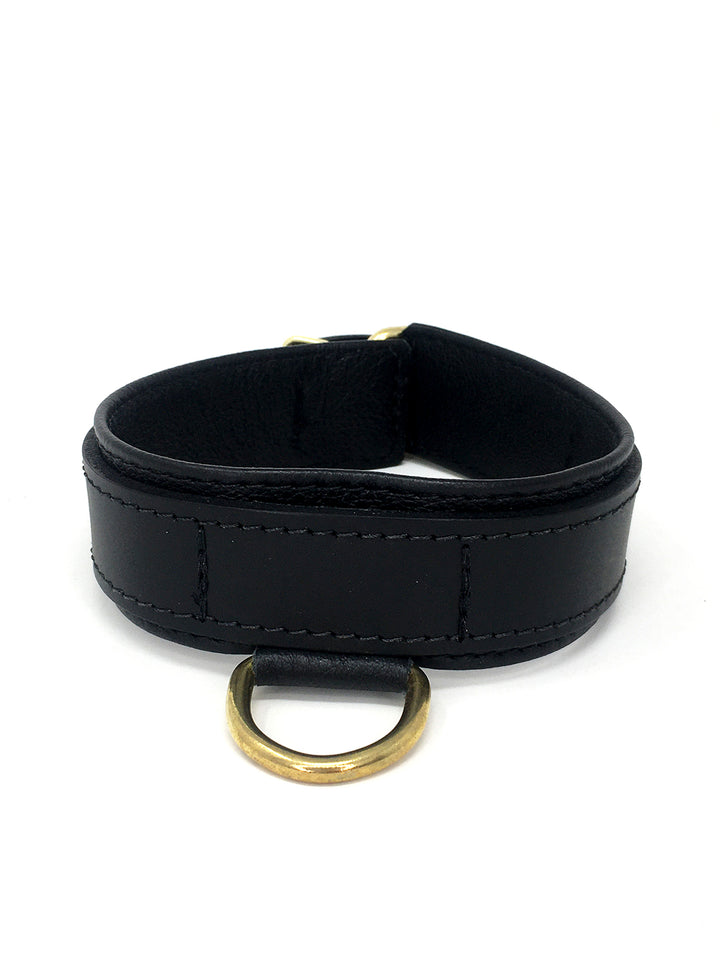 Leather Collar with Centre Drop D-Ring