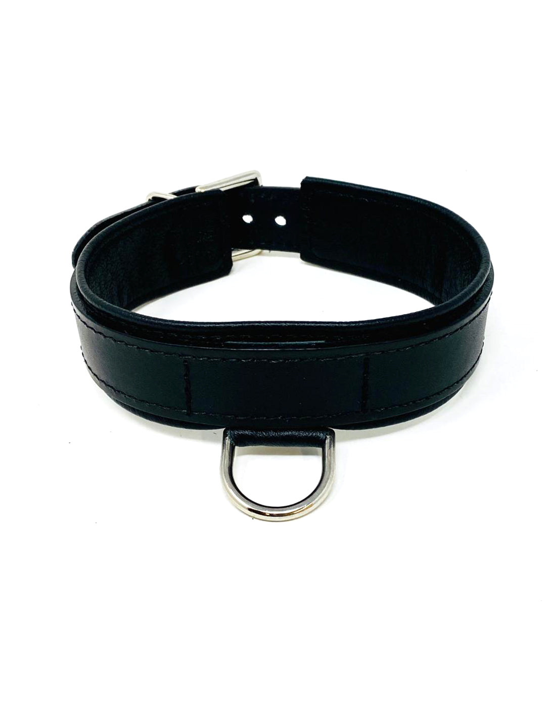 Leather Collar with Centre Drop D-Ring