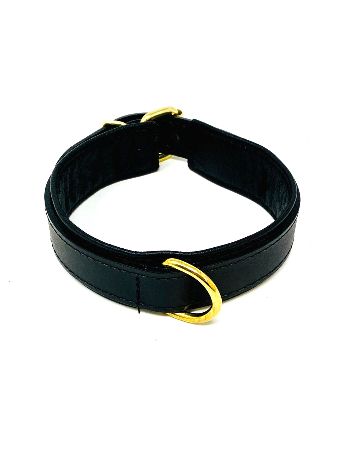 Leather Collar with Centre Vertical D-Ring