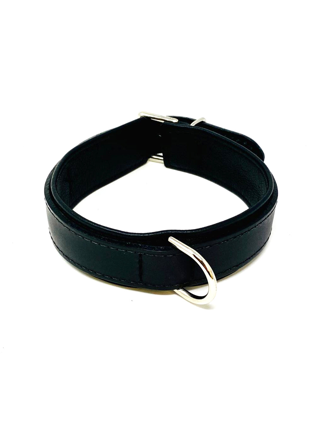 Leather Collar with Centre Vertical D-Ring