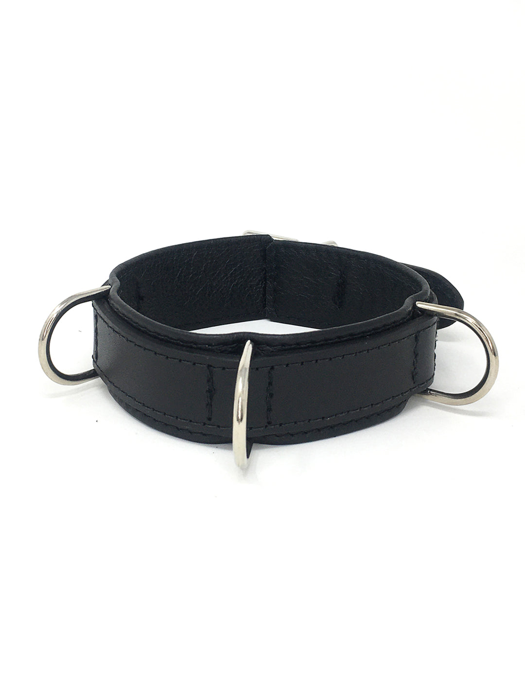 Leather Collar with 3 D-Rings