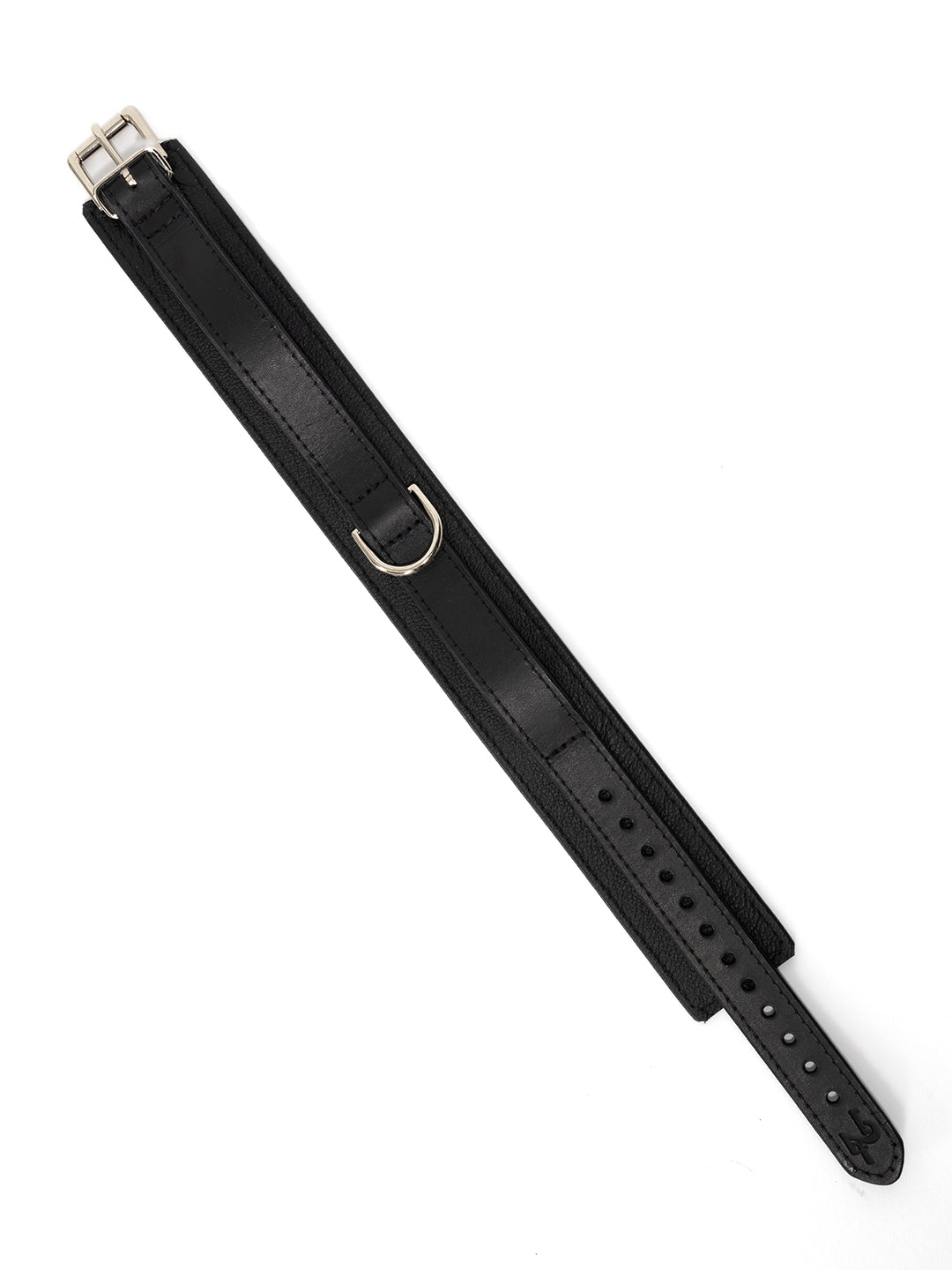 Wide Leather Collar with Centre Vertical D-Ring