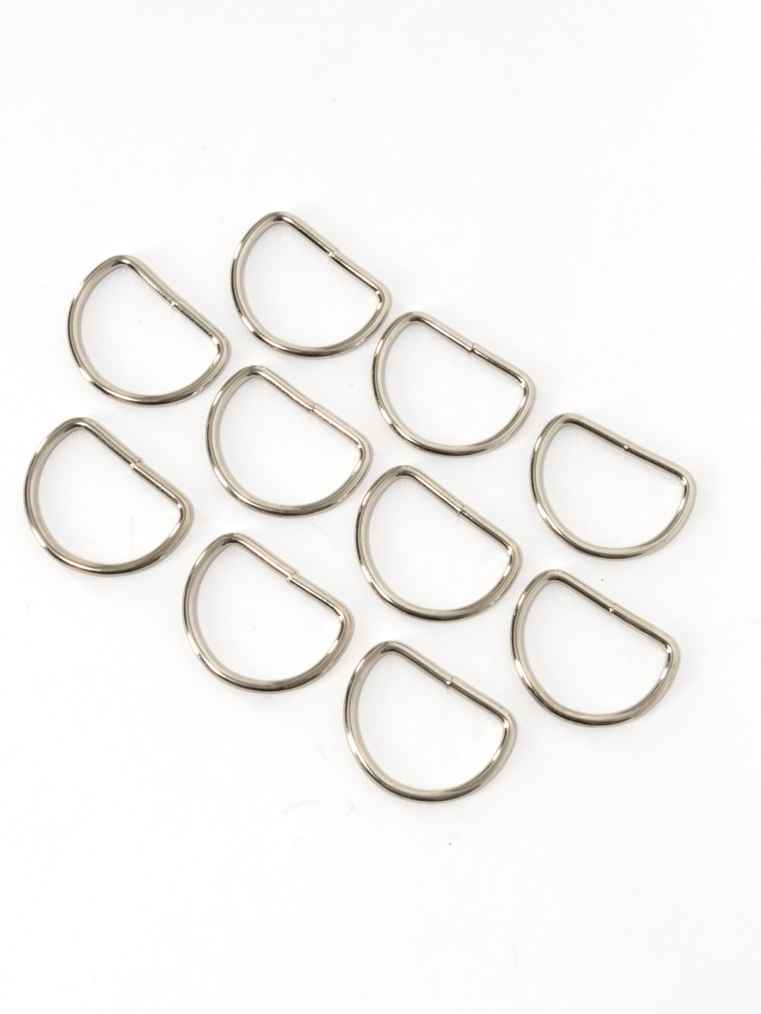 Nickel D-Rings - Pack of 10