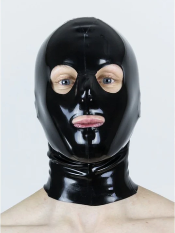 Lace Up Latex Hood