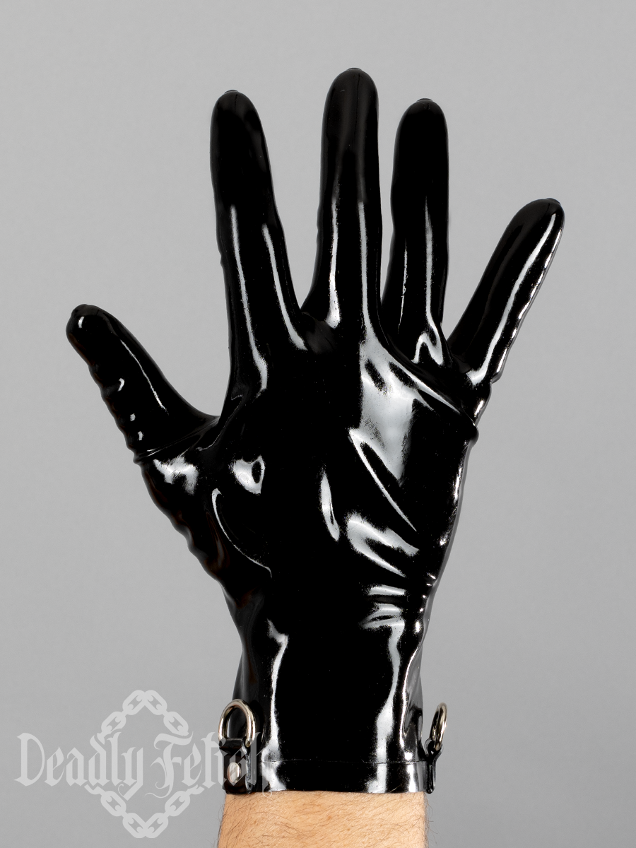Deadly Fetish Latex: Gloves With D-Rings